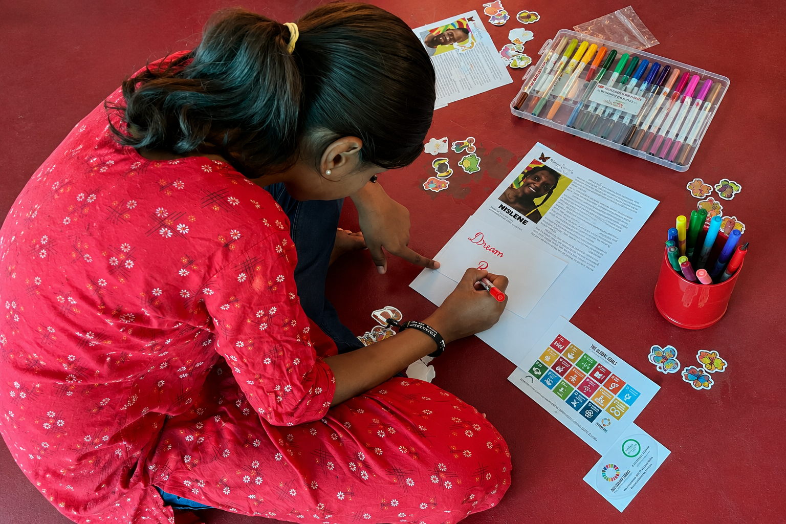 Sing for Hope students in a classroom — AI-expanded landscape